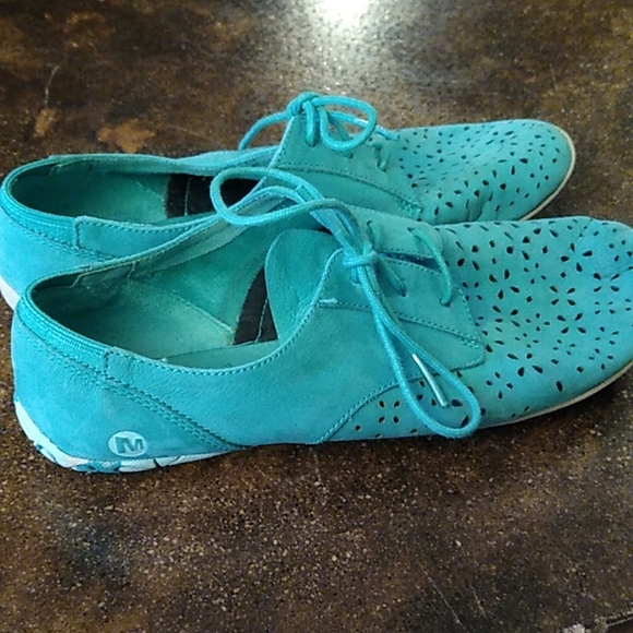 Merrill mimix maze perforated walking shoe Oxford green - Picture 1 of 8